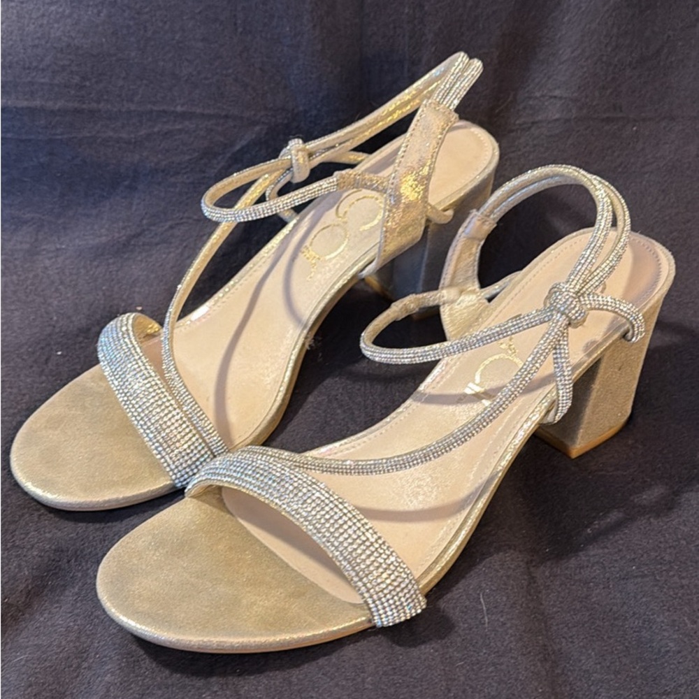 Sugar Gold and Silver Strappy Heels